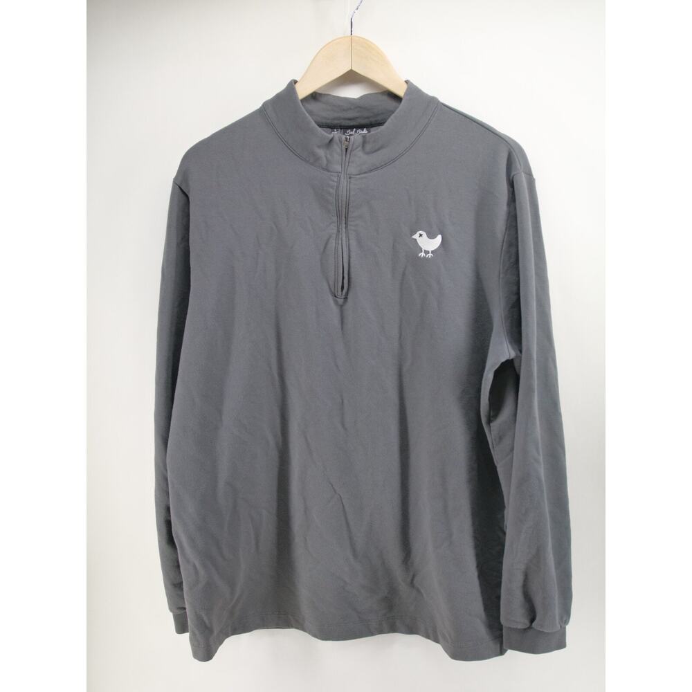 Bad‎ Birdie Mens L Large 1/4 Zip Golf Pullover Sweater Gray Long Sleeve